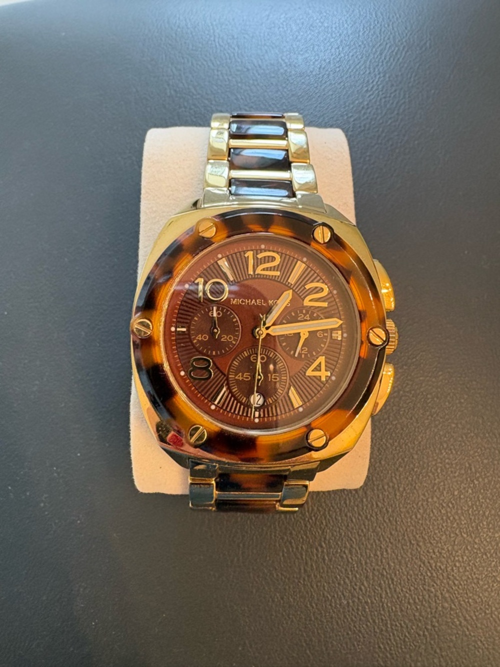 Michael Kors Gold-Tone Watch with Tortoiseshell Accents